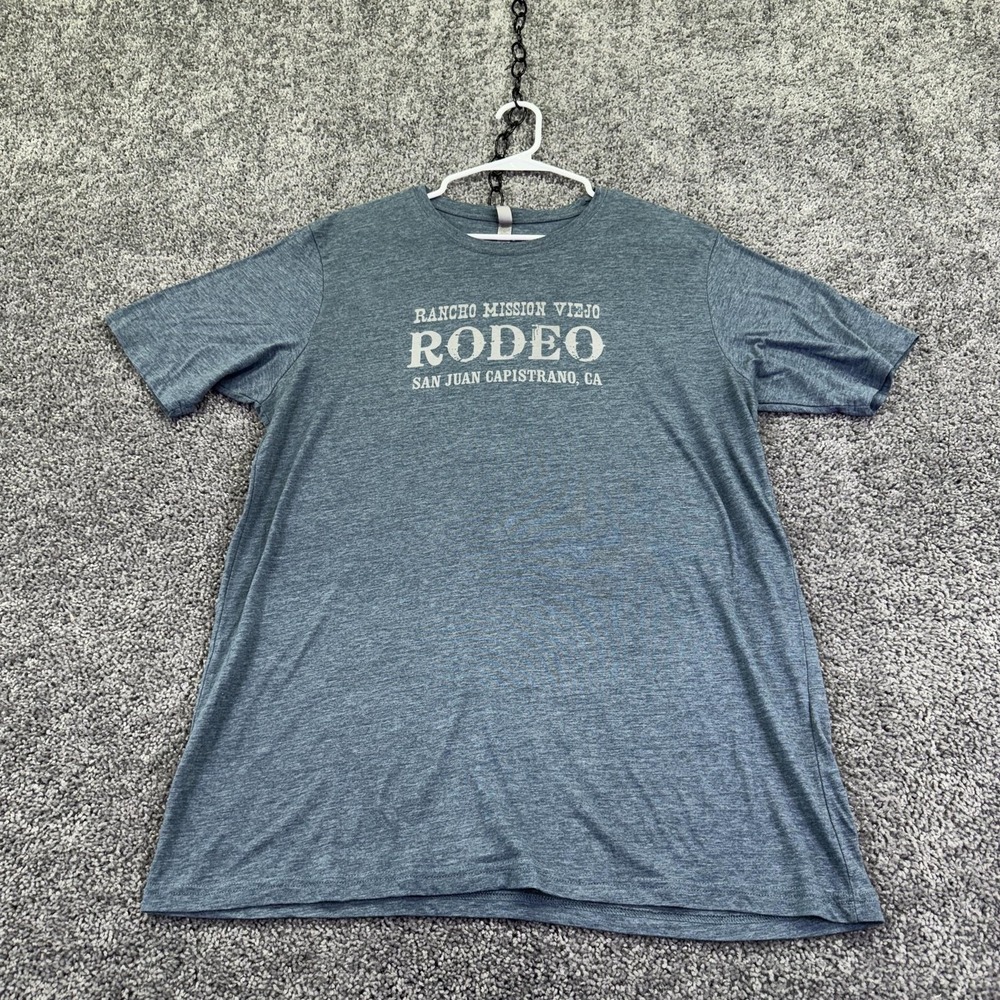 Next Level Shirt Mens 2XL Blue Rancho Mission Viejo Rodeo Graphic Tee Western